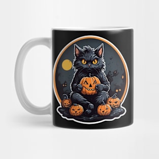 spooky Halloween cat Mug